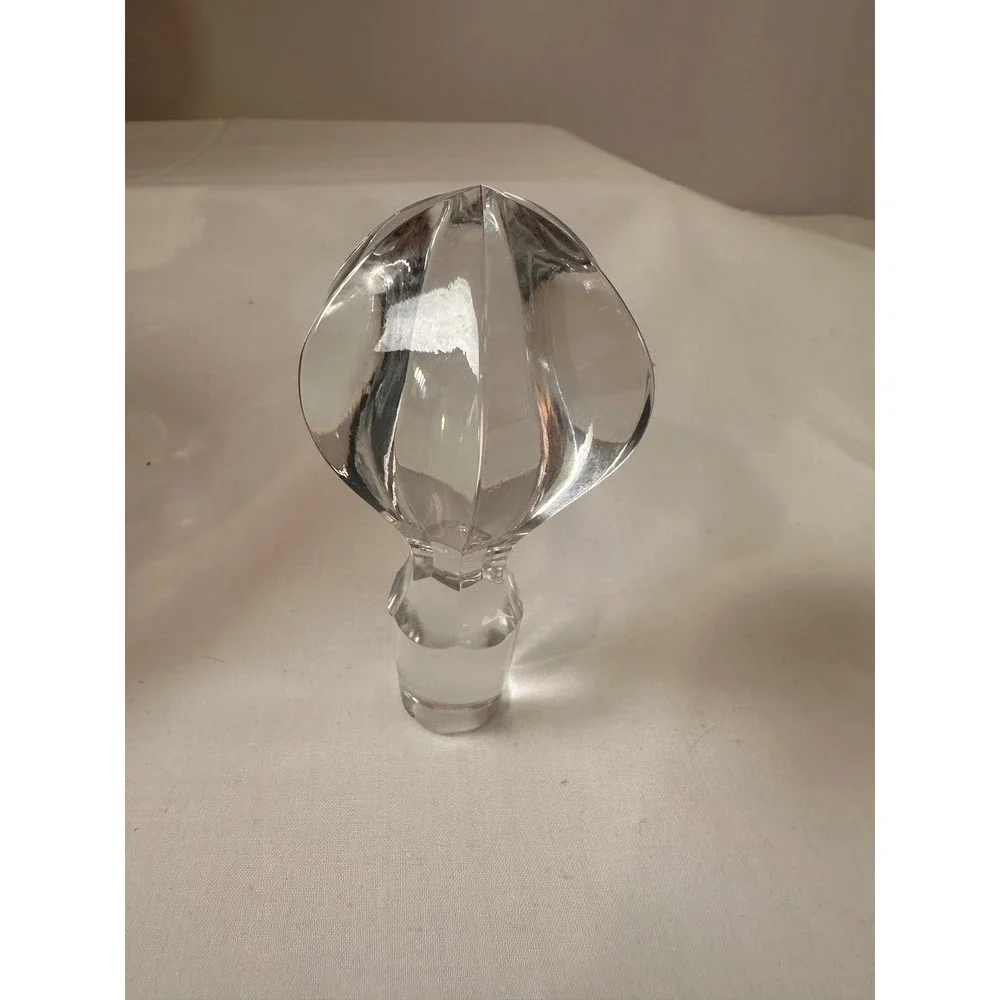 Gorham‎ Lead Crystal Whiskey Decanter Floral Diamond Cut WGermany 11 inch Clear